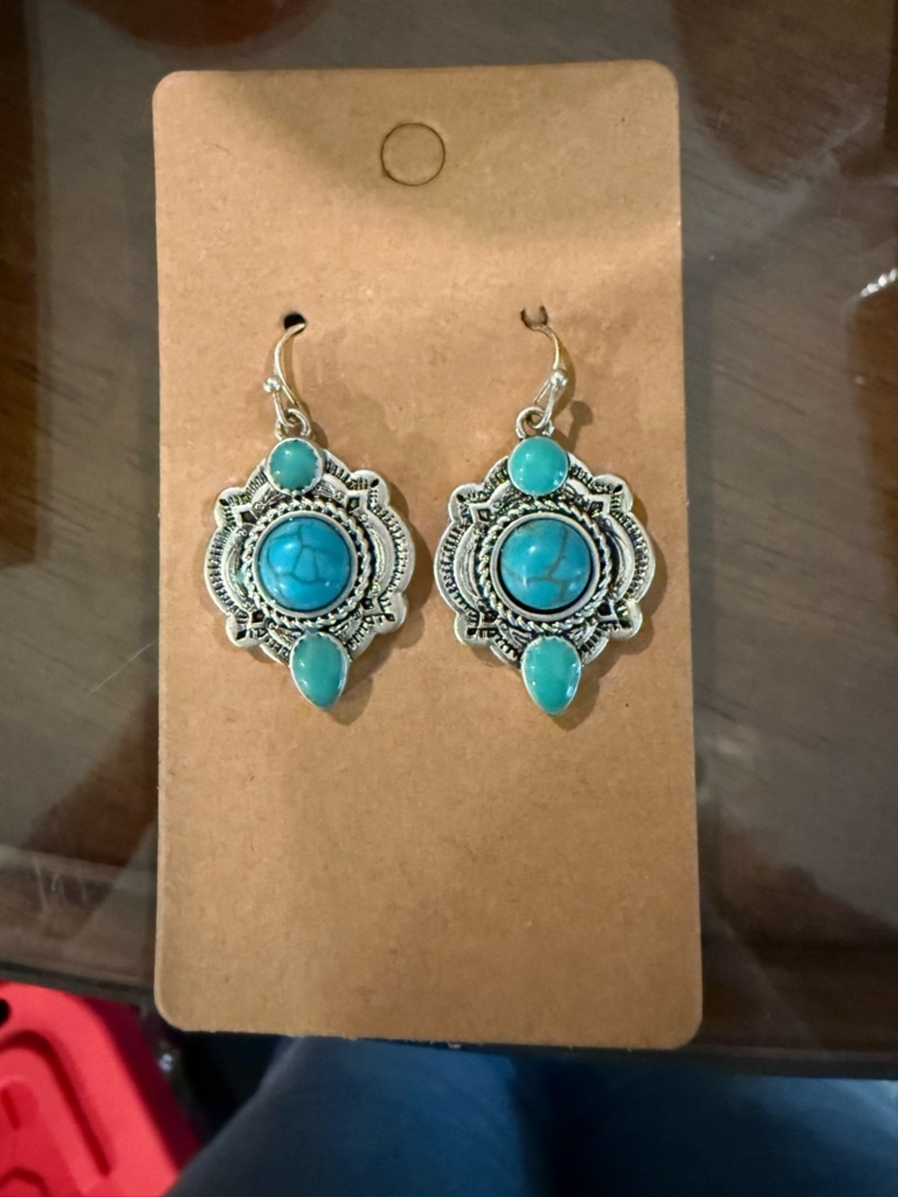 Southwestern Teardrop Silver-Tone Dangle Earrings - Women Jewelry